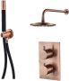 SaniClear Regendouche set Copper Pro | Inbouw | Thermostaatkraan | 2-weg | Rond | Koper geborsteld - Thumbnail 1