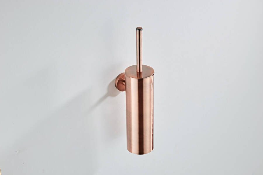 SaniClear Copper toiletborstel met wandhouder geborsteld koper