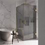 SaniClear Douchecabine Modern Brass | Anti-kalk | 120x70x200 cm | 1 Draaideur | Rookglas | Geborsteld messing - Thumbnail 1