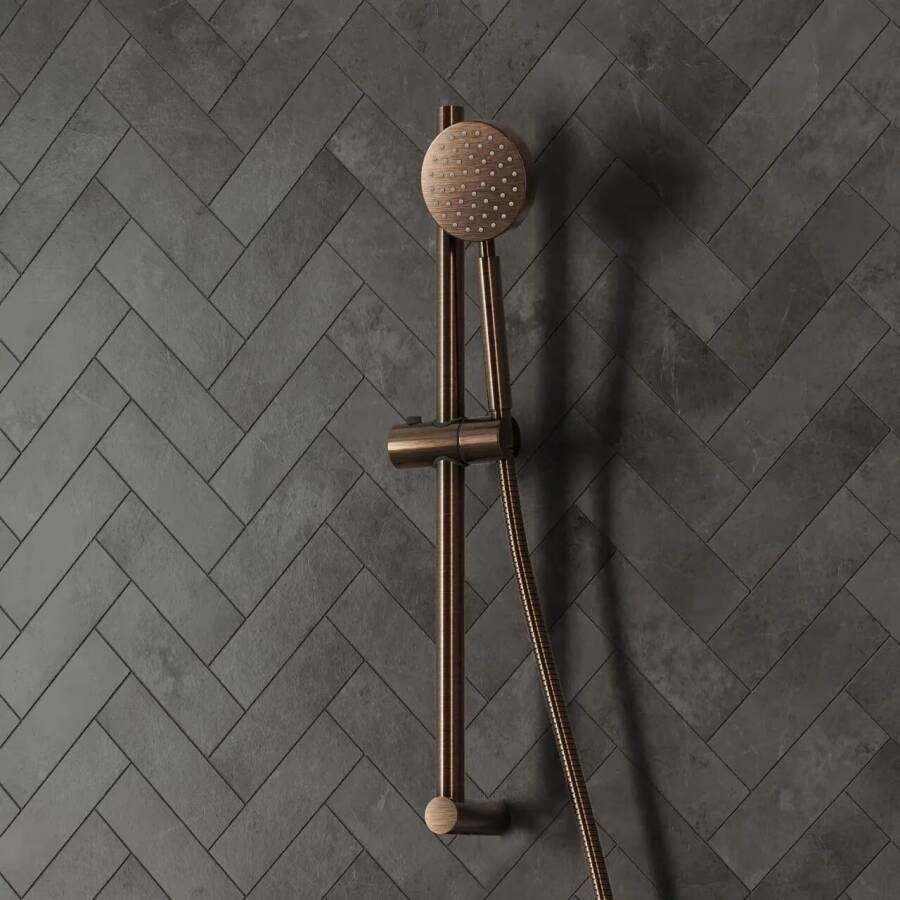 SaniClear Glijstang set Antique | 60 cm | Incl.Handdouche en Doucheslang | Verouderd messing