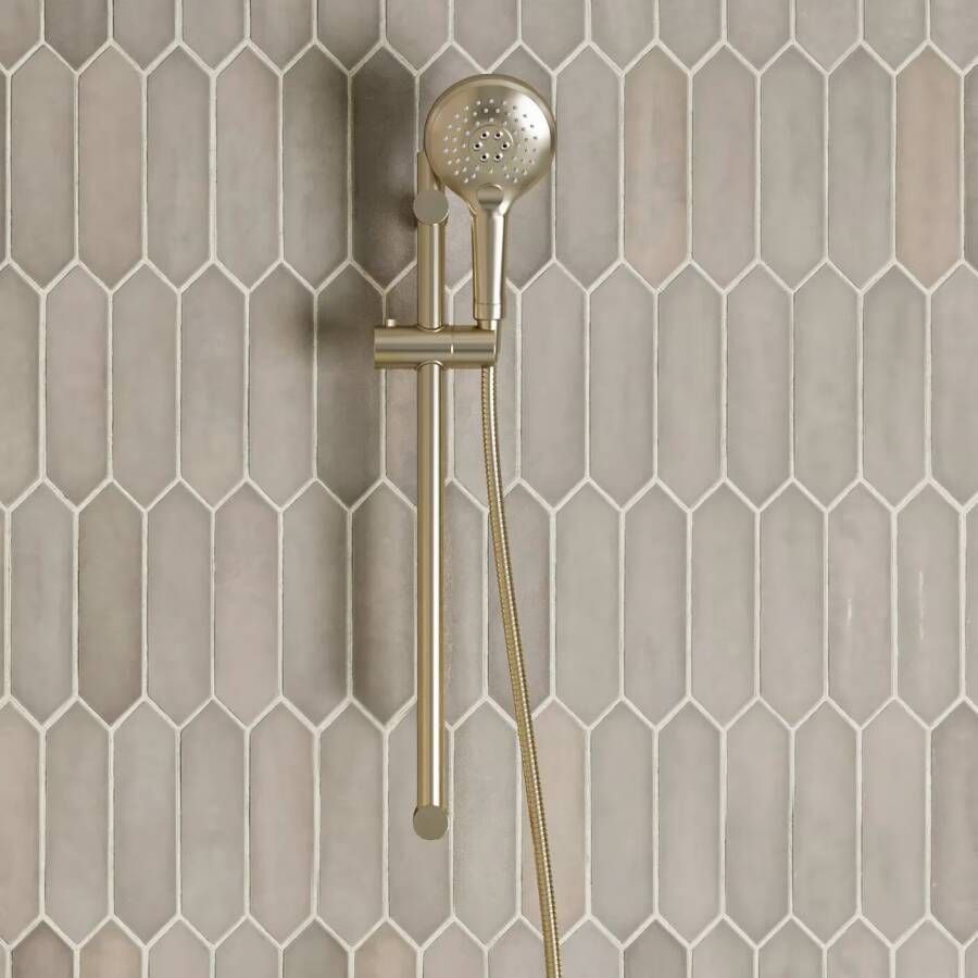 SaniClear Glijstang set Brass | 60 cm | Incl.Handdouche en Doucheslang | Geborsteld messing mat goud