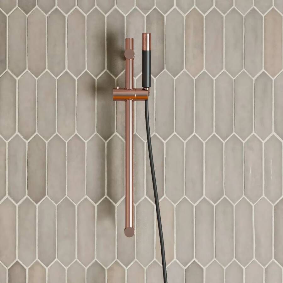SaniClear Glijstang set Copper | 60 cm | Incl.Handdouche en Doucheslang | Geborsteld koper
