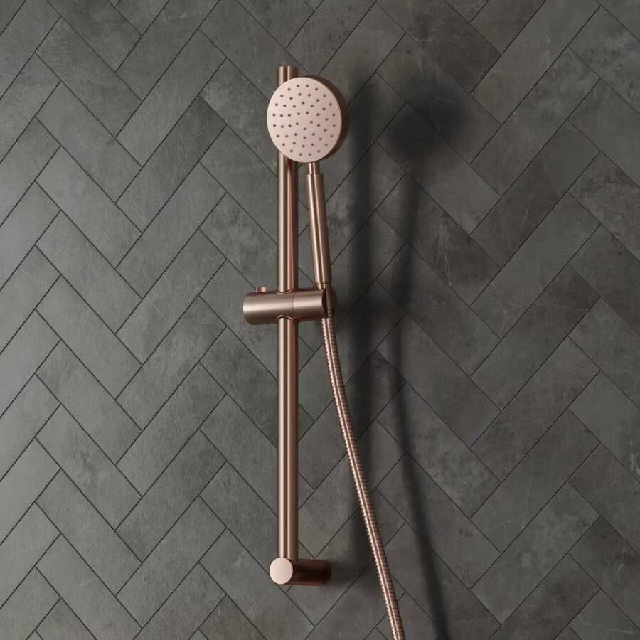 SaniClear Glijstang set Copper | 60 cm | Incl.Handdouche en Doucheslang | Geborsteld koper