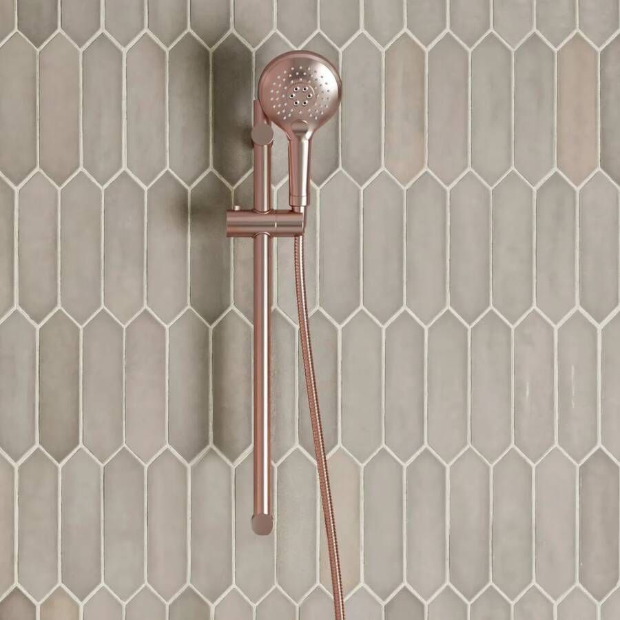 SaniClear Glijstang set Copper | 60 cm | Incl.Handdouche en Doucheslang | Geborsteld koper