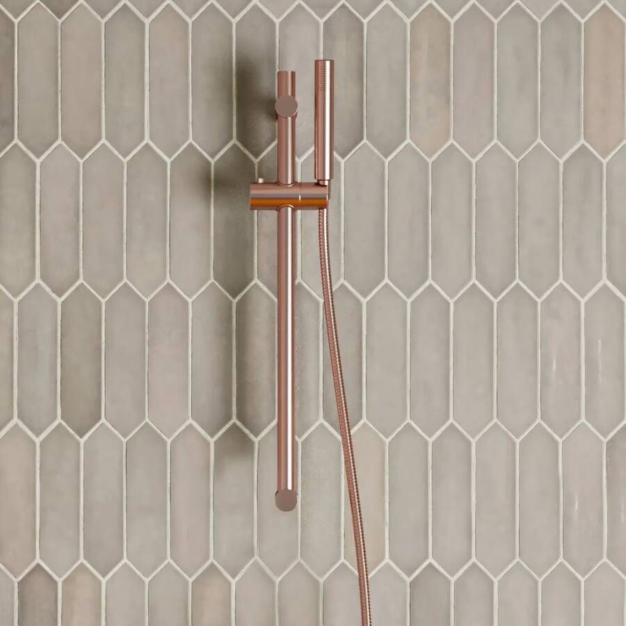 SaniClear Glijstang set Copper | 60 cm | Incl.Handdouche en Doucheslang | Geborsteld koper