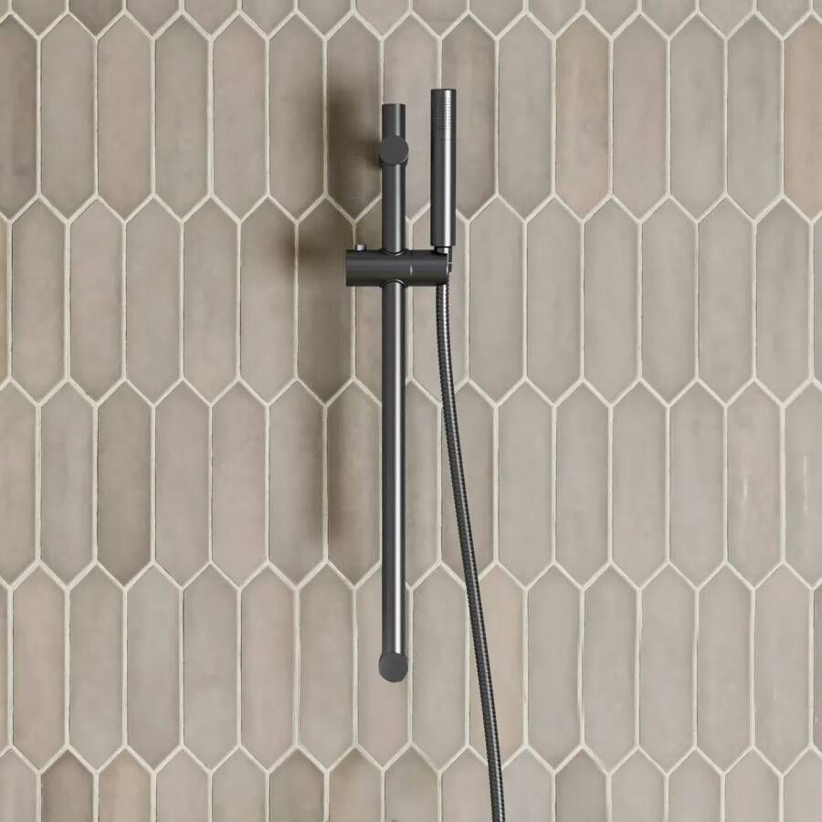 SaniClear Glijstang set Iron | 60 cm | Incl.Handdouche en Doucheslang | Verouderd ijzer gunmetal