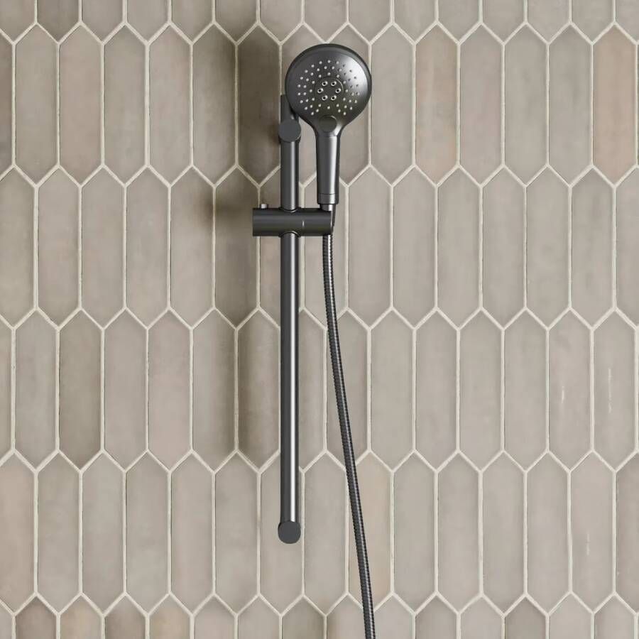 SaniClear Glijstang set Iron | 60 cm | Incl.Handdouche en Doucheslang | Verouderd ijzer gunmetal