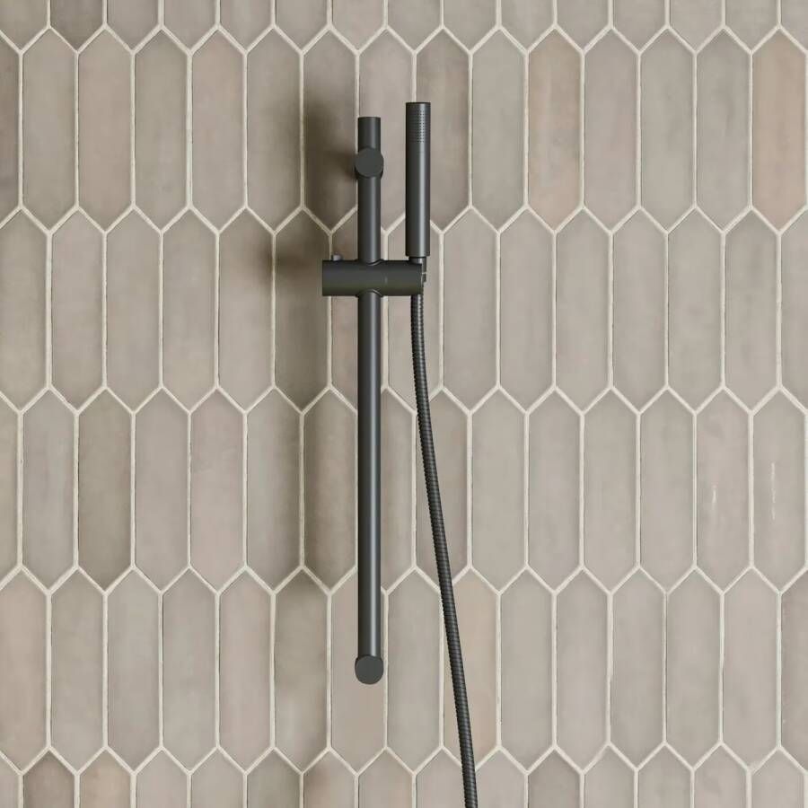 SaniClear Glijstang set Nero | 60 cm | Incl.Handdouche en Doucheslang | Mat zwart