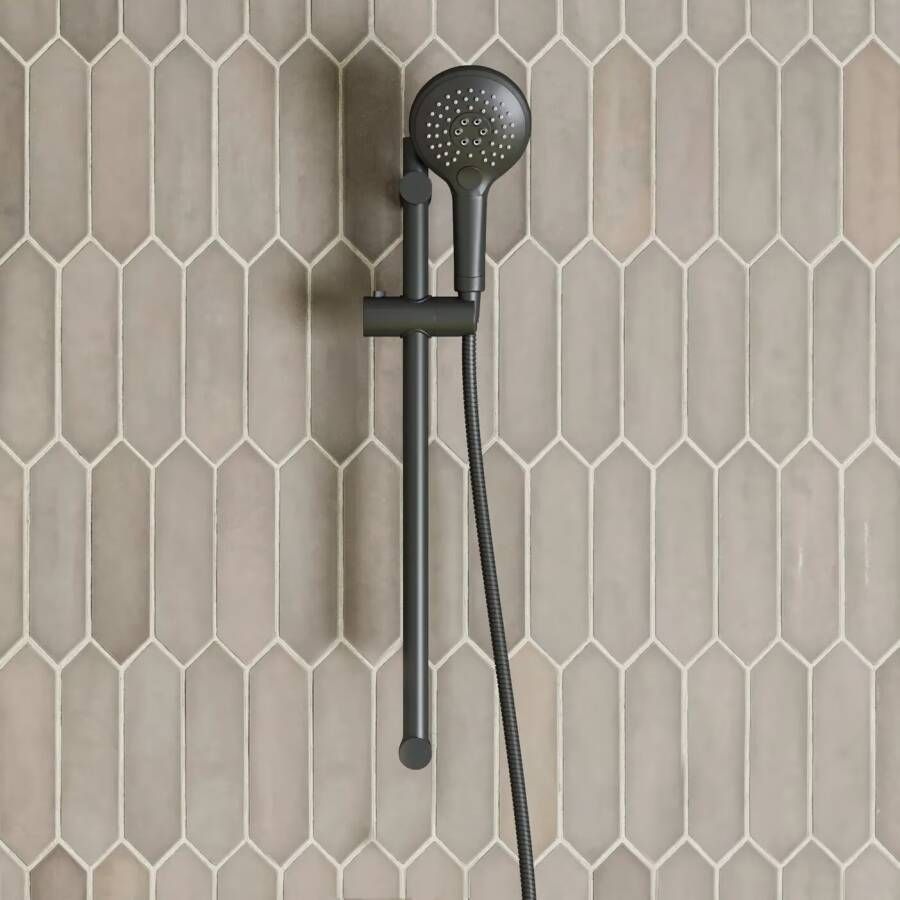 SaniClear Glijstang set Nero | 60 cm | Incl.Handdouche en Doucheslang | Mat zwart