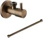 SaniClear Hoekstopkraan Antique | Met flexibele aansluitslang (30 cm) | 1 2x1 2" | Verouderd messing - Thumbnail 1