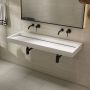 SaniClear Hoya wastafel zonder kraangat 120x45.5x11 cm solid surface wit mat - Thumbnail 1