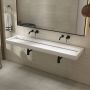 SaniClear Hoya wastafel zonder kraangat 160x45.5x11 cm solid surface wit mat - Thumbnail 1