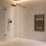 SaniClear Inloopdouche Antique | 120x200 cm | Profielloze | Incl.Stabilisatiestang | Helder glas | Verouderd messing beslag - Thumbnail 1