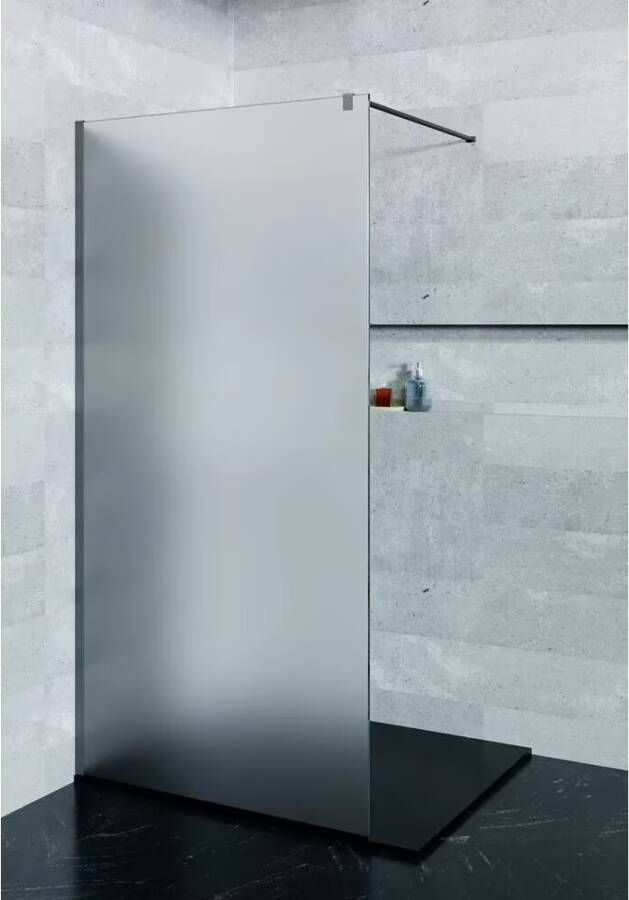 SaniClear Inloopdouche Blurred | 120x200 cm | Nano | Matglas | Gunmetal beslag