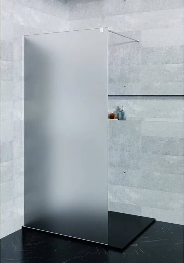 SaniClear Inloopdouche Blurred | 140x200 cm | Nano | Matglas | Rvs look beslag