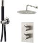 SaniClear Regendouche set Inox Pro | Inbouw | Thermostaatkraan | 2-weg | Rond | RVS look - Thumbnail 1