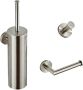 SaniClear Inox toilet accessoire set incl toiletborstel rolhouder en haak RVS - Thumbnail 1