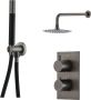 SaniClear Regendouche set Iron Pro | Inbouw | Thermostaatkraan | 2-weg | Rond | Gunmetal - Thumbnail 1