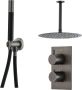 SaniClear Regendouche set Iron Pro | Inbouw | Thermostaatkraan | 2-weg | Rond | Gunmetal - Thumbnail 1