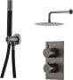 SaniClear Regendouche set Iron Pro | Inbouw | Thermostaatkraan | 2-weg | Rond | Gunmetal - Thumbnail 1