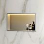 SaniClear Wandnis Lucio | Inbouw | 30x61x7 cm | Met verlichting | 1 vak | RVS look - Thumbnail 1