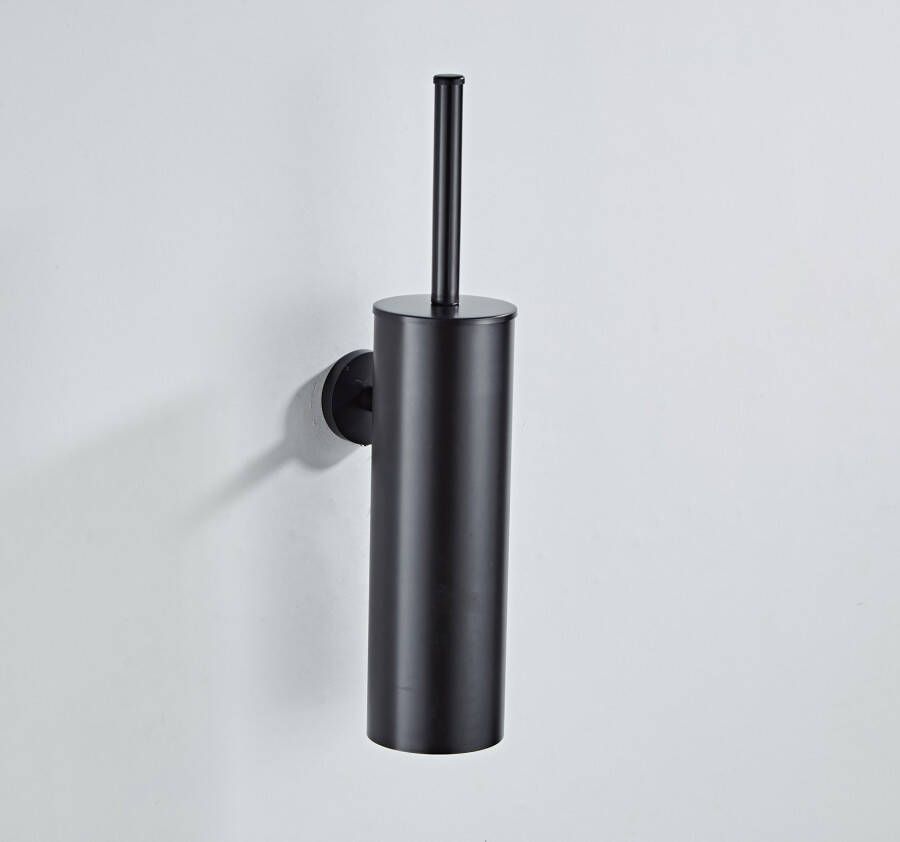 SaniClear Nero toiletborstel met wandhouder mat zwart