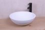 SaniClear Waskom New Stone | 41 cm | Solid Surface | Vrijstaand | Rond | Wit mat - Thumbnail 1