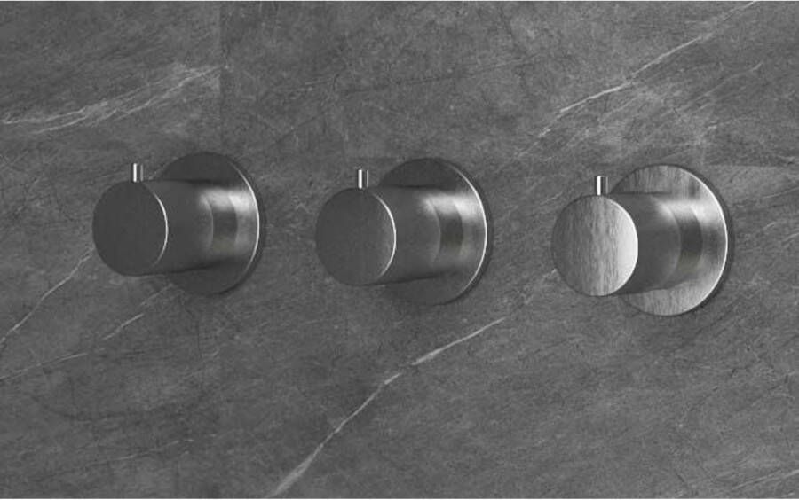 SaniClear Afbouwdeel tbv douchekraan Plus | Thermostaatkraan | 3-weg | Rond | RVS look - Foto 3