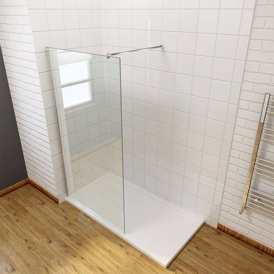 SaniClear Douchewand Redro | 100x200 cm | Helder glas | Chroom beslag