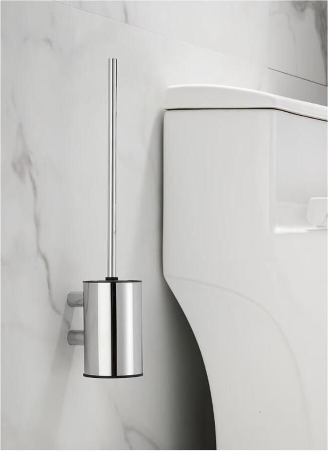 SaniClear Academy toilet borstel met houder rond chroom - Foto 2