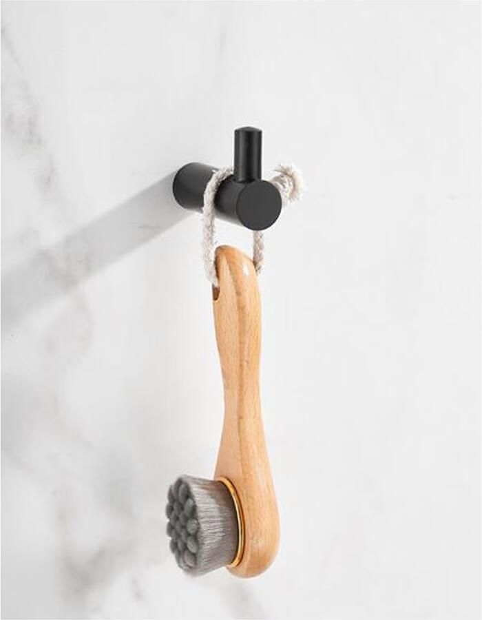 SaniClear Handdoek haak Academy | Wandmontage | 2 cm | Enkel haaks | Mat zwart - Foto 2