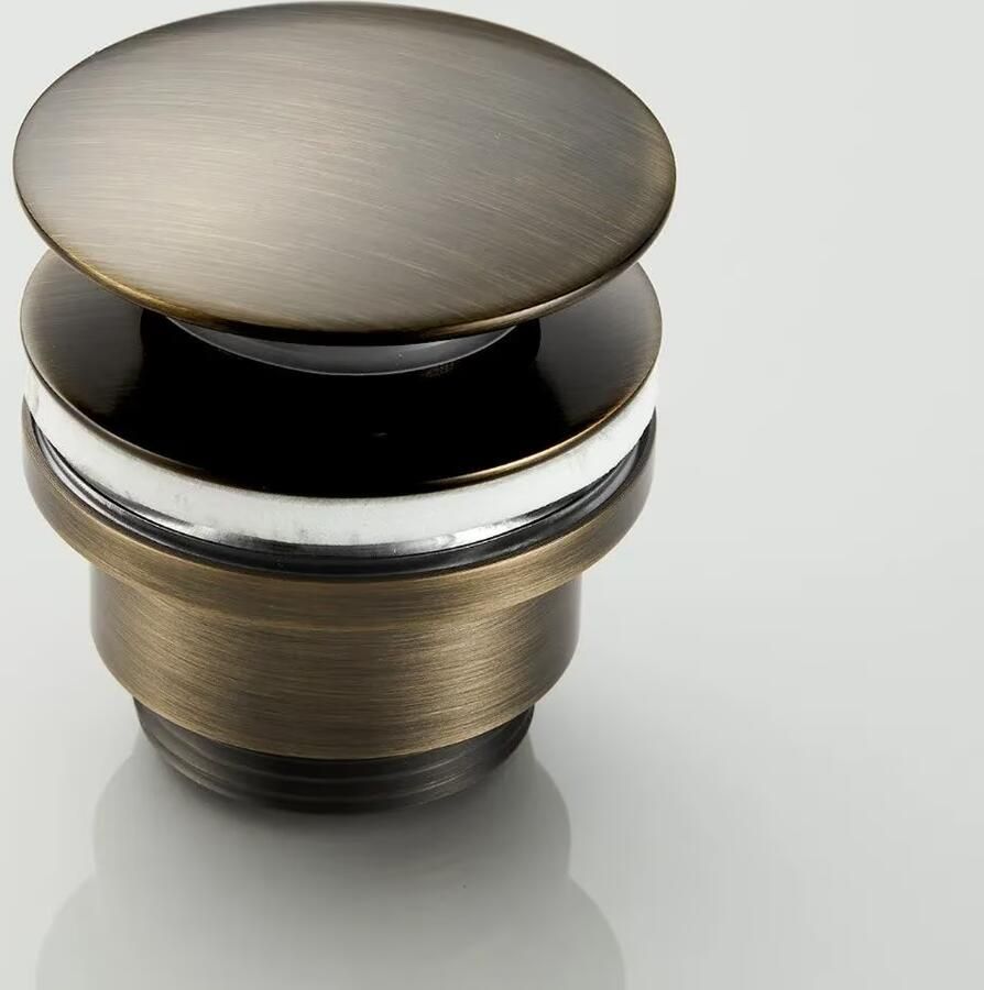 SaniClear Afvoerplug Antique | 5 4" | Click waste | Messing | Rond | Verouderd messing