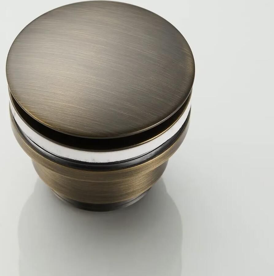 SaniClear Afvoerplug Antique | 5 4" | Click waste | Messing | Rond | Verouderd messing - Foto 2