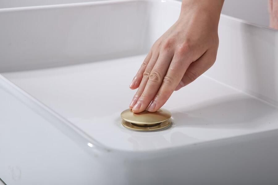 SaniClear Afvoerplug Brass | 5 4" | Click waste | Messing | Rond | Geborsteld messing