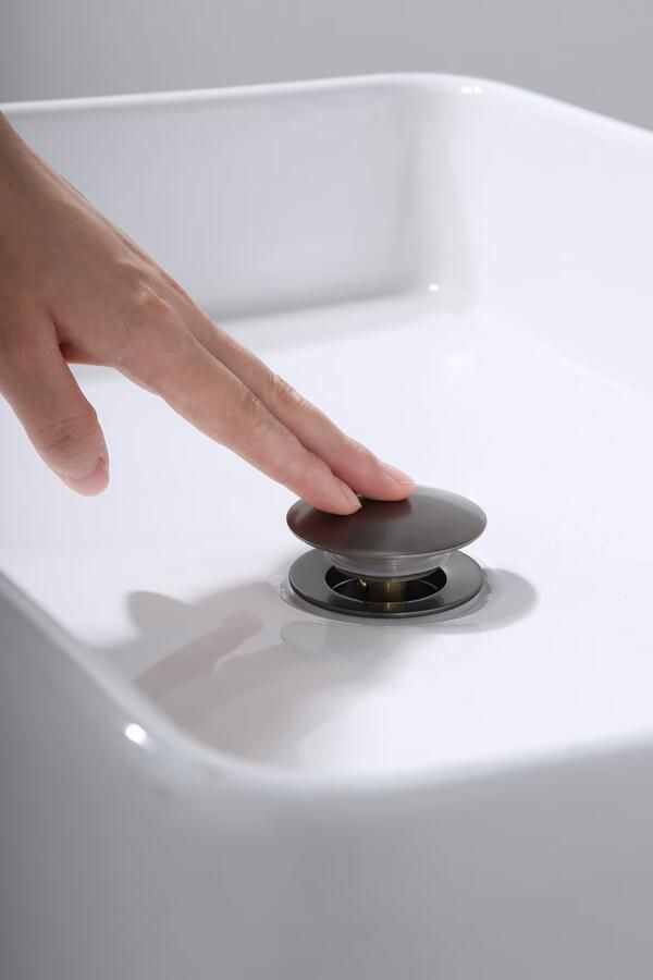 SaniClear Afvoerplug Iron | 5 4" | Click waste | Messing | Rond | Verouderd ijzer gunmetal - Foto 3