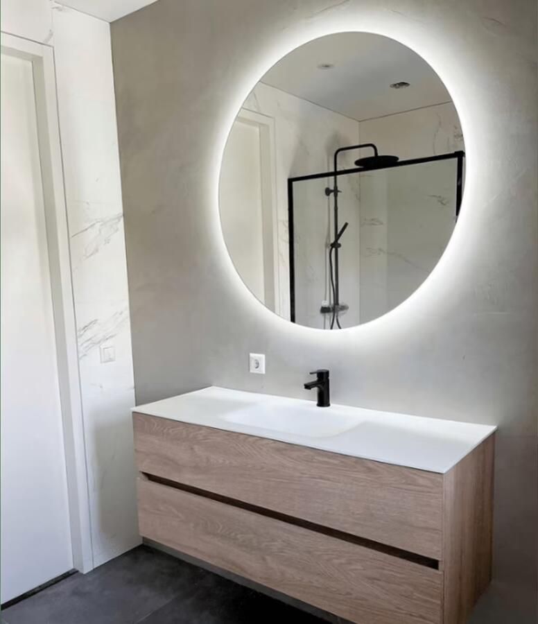 SaniClear Badkamerspiegel Circle | 100 cm | Rond | Indirecte LED verlichting | Touch button | Met verwarming - Foto 3