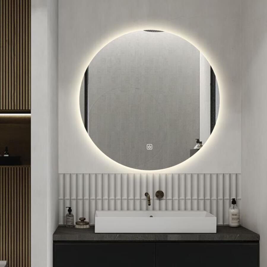 SaniClear Badkamerspiegel Circle | 100 cm | Rond | Indirecte LED verlichting | Touch button | Met verwarming