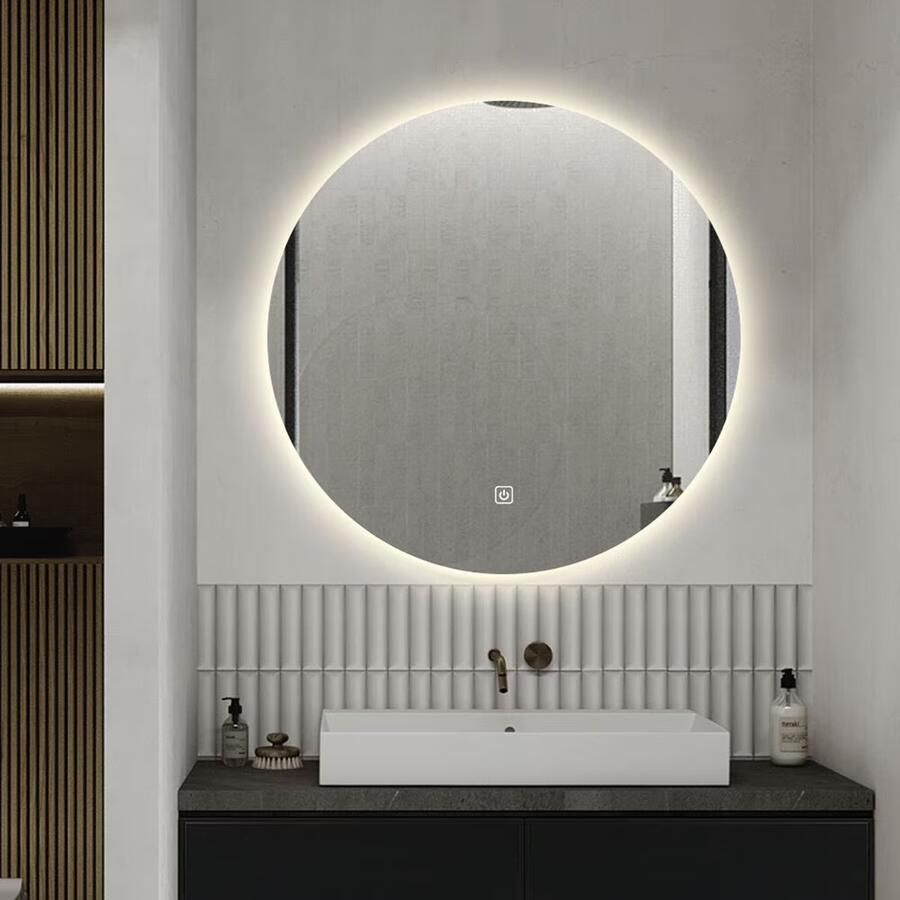 SaniClear Badkamerspiegel Circle | 80 cm | Rond | Indirecte LED verlichting | Touch button | Met verwarming - Foto 3