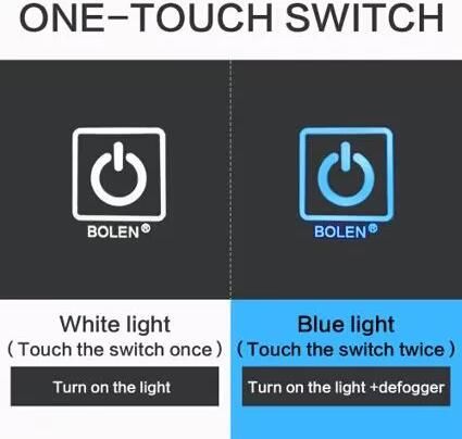 SaniClear Badkamerspiegel Circle Black | 70x70 cm | Set van 2 | Indirecte verlichting | Touch button | Met spiegelverwarming | Mat zwart - Foto 2