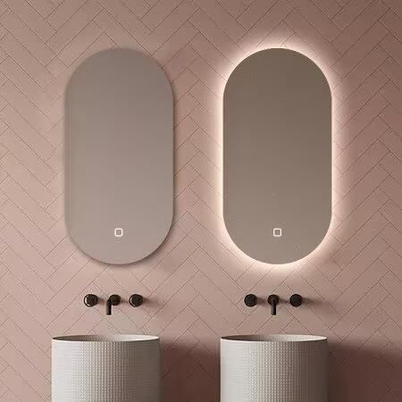 SaniClear Badkamerspiegel Parma | 100x50 cm | Ovaal | Indirecte LED verlichting | Touch button | Met verwarming