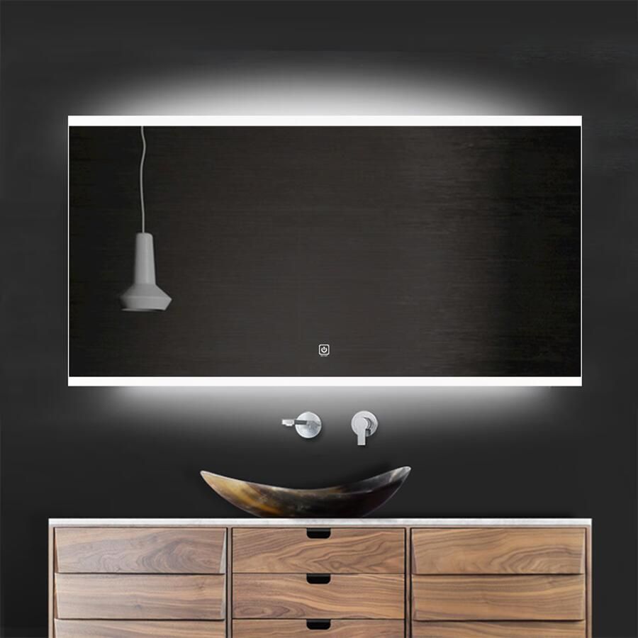 SaniClear Badkamerspiegel Riga | 80x70 cm | Rechthoekig | Directe LED verlichting | Touch button | Met verwarming