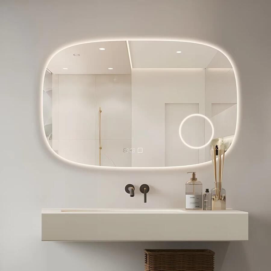 SaniClear Badkamerspiegel Shave | 100x65 cm | Vergrootglas | Indirecte verlichting | Touch button | Met spiegelverwarming - Foto 3