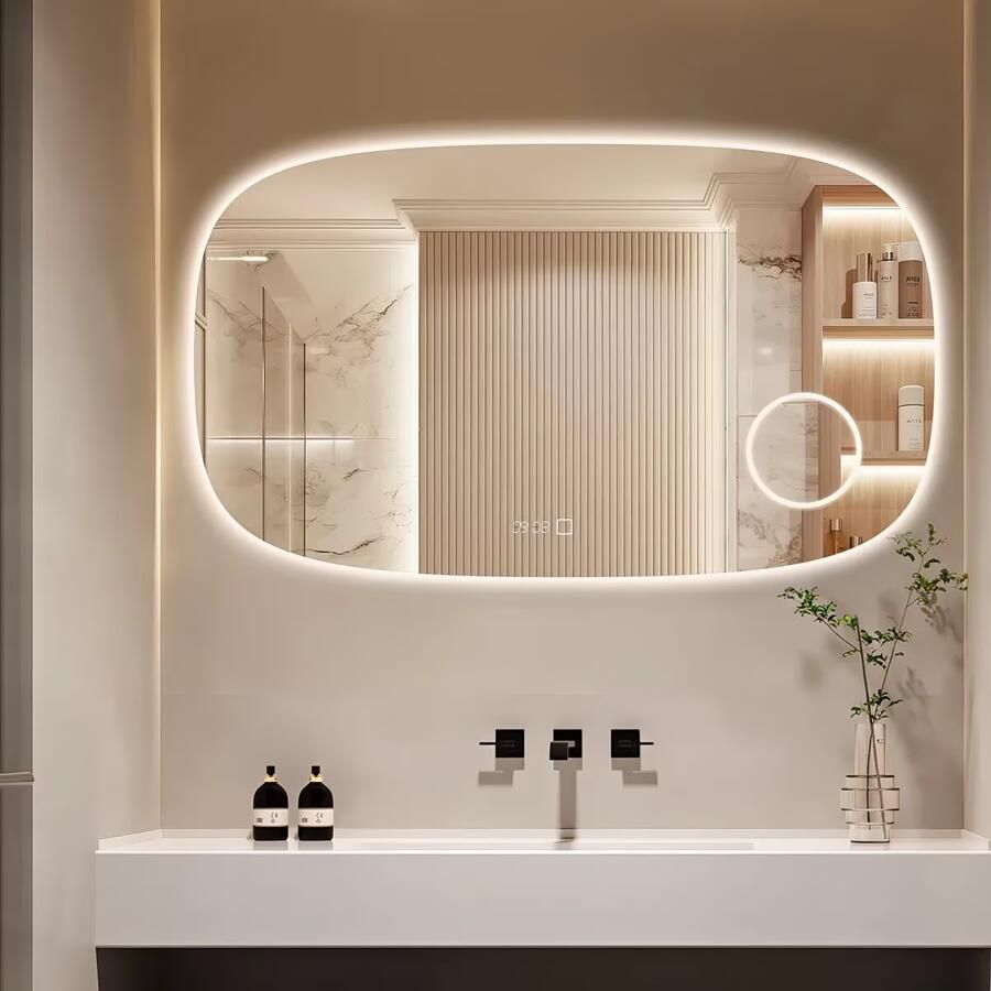 SaniClear Badkamerspiegel Shave | 120x70 cm | Vergrootglas | Indirecte verlichting | Touch button | Met spiegelverwarming - Foto 3