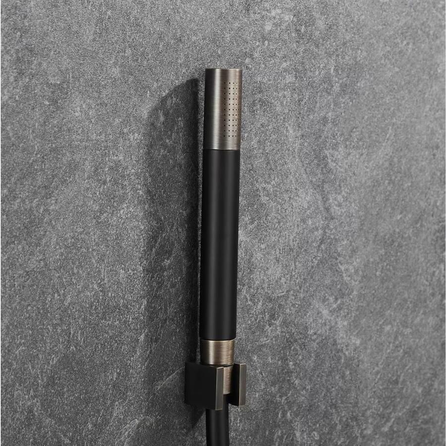 SaniClear Badkraan Antique Pro | Opbouw | Thermostaatkraan | Incl.Handdoucheset | 2-weg | 2-knops | Rond | Verouderd messing - Foto 2