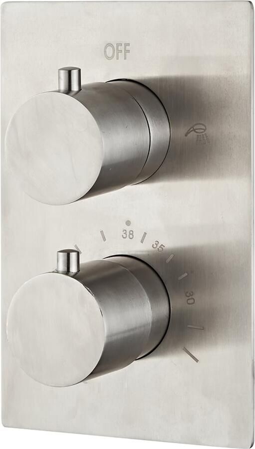 SaniClear Badkraan Exclusive | Inbouw | Thermostaatkraan | Incl.Inbouwdeel | 2-weg | Rond | RVS look - Foto 2