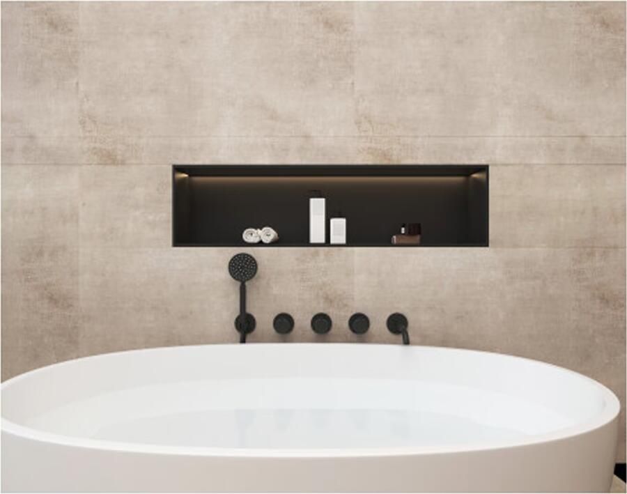 SaniClear Badkraan Plus | Vrijstaand | Mengkraan | Incl.Inbouwdeel | 2-weg | Rond | Mat zwart - Foto 3