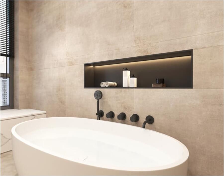 SaniClear Badkraan Plus | Vrijstaand | Mengkraan | Incl.Inbouwdeel | 2-weg | Rond | Mat zwart