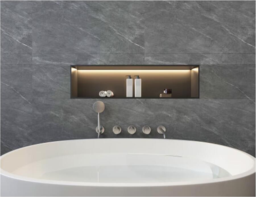 SaniClear Badkraan Plus | Vrijstaand | Thermostaatkraan | Incl.Inbouwdeel | 2-weg | Rond | RVS look - Foto 2