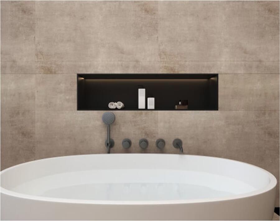 SaniClear Badkraan Plus | Vrijstaand | Thermostaatkraan | Incl.Inbouwdeel | 2-weg | Rond | Verouderd ijzer gunmetal