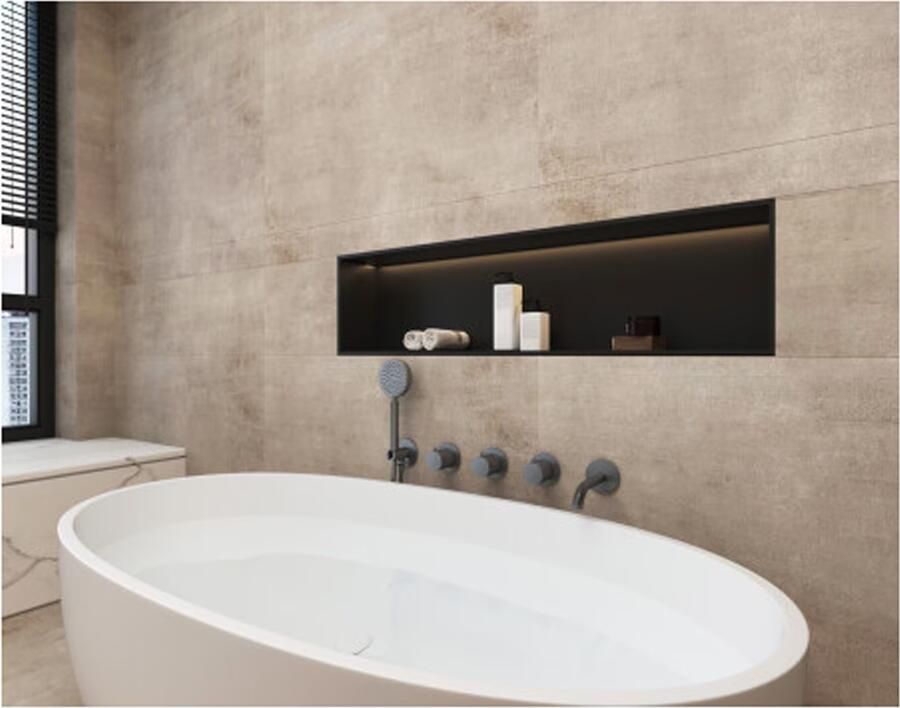 SaniClear Badkraan Plus | Vrijstaand | Thermostaatkraan | Incl.Inbouwdeel | 2-weg | Rond | Verouderd ijzer gunmetal - Foto 2